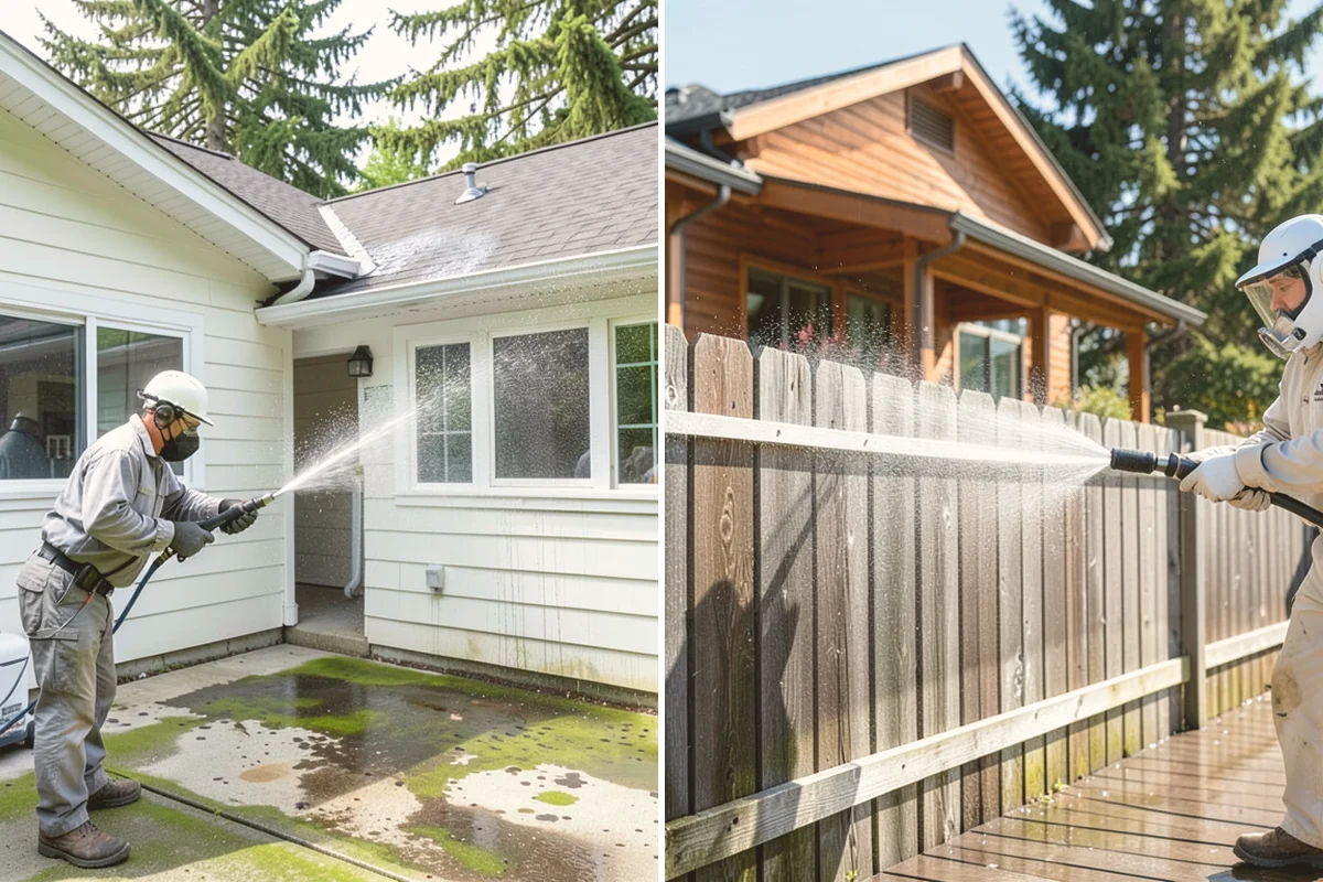 Deck & Fence Package in Kent, King County, WA - Protect plantings and pre-wet surrounding foliage
