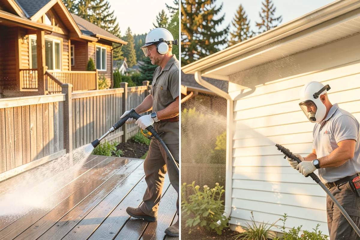 Deck & Fence Package in Kirkland, King County, WA - Protect plantings and pre-wet surrounding foliage