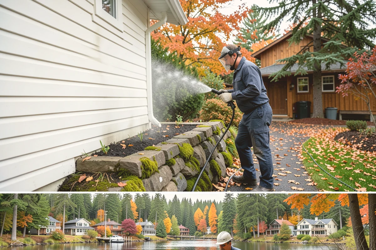 Deck & Fence Package in La Conner, Skagit County, WA - Clean deck and fence in early summer during a dry window, especially if you plan to seal afterward.
