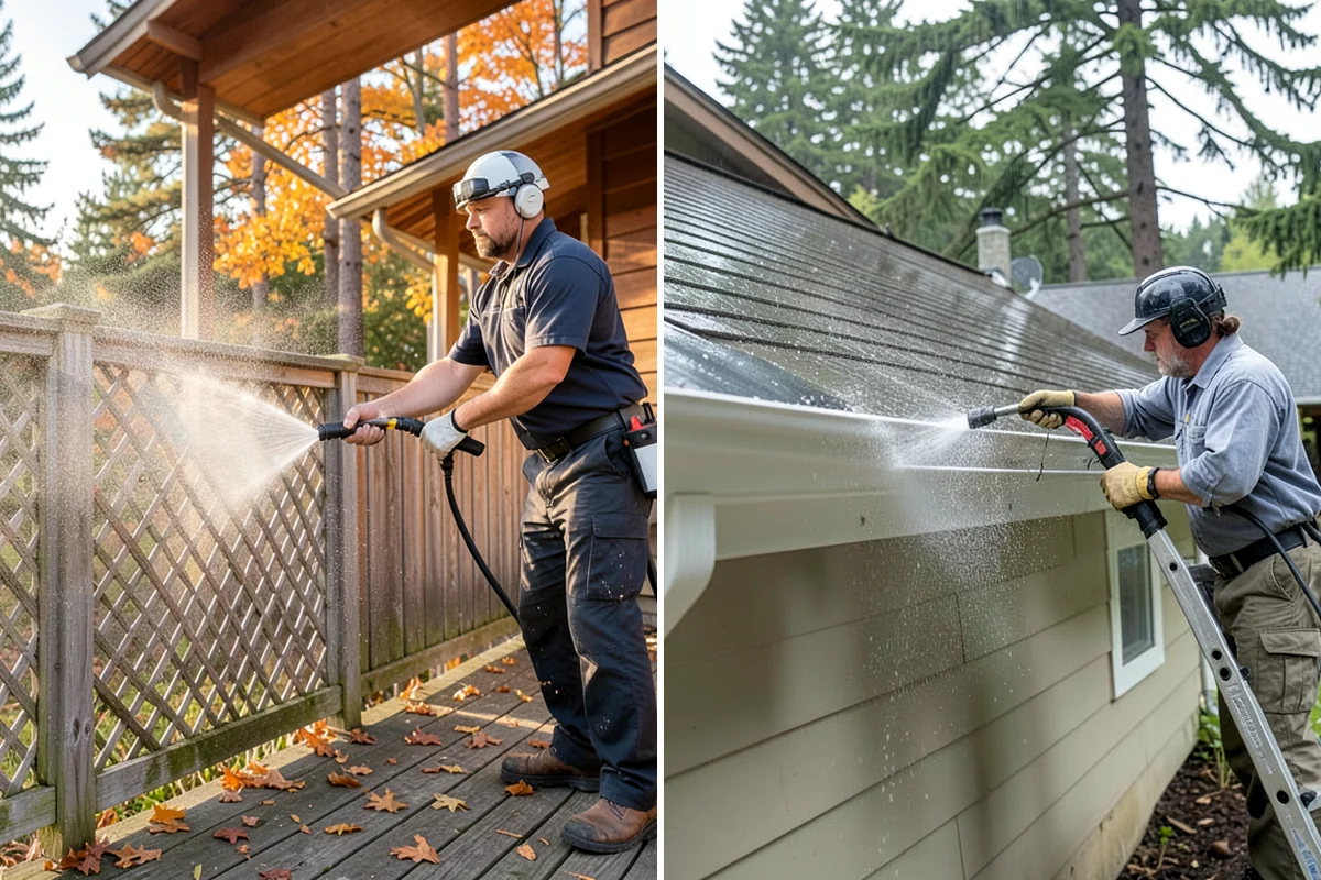Deck & Fence Package in Lake Forest Park, King County, WA - Protect plantings and pre-wet surrounding foliage