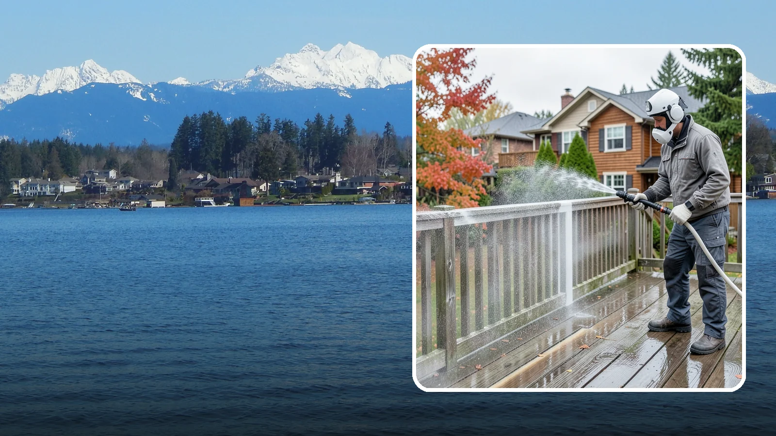 Deck & Fence Package in Lake Stevens, Snohomish County, WA - We clean and brighten your deck and fence together to revive the wood or composite the Northwest wet season grays out.