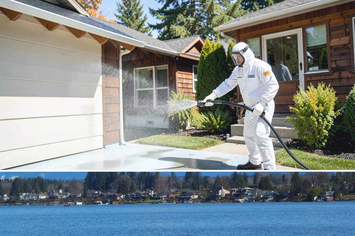 Deck & Fence Package in Lake Stevens, Snohomish County, WA - Clean deck and fence in early summer during a dry window, especially if you plan to seal afterward.