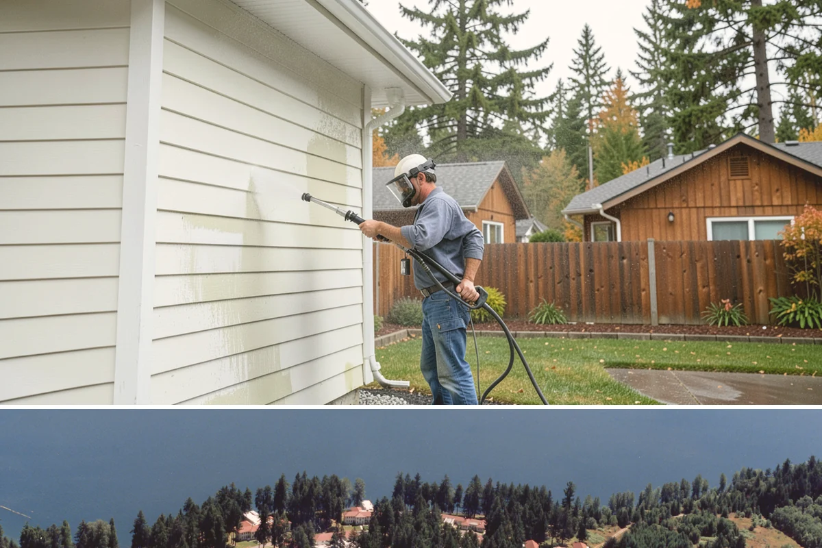 Deck & Fence Package in Lakewood, Pierce County, WA - Clean deck and fence in early summer during a dry window, especially if you plan to seal afterward.