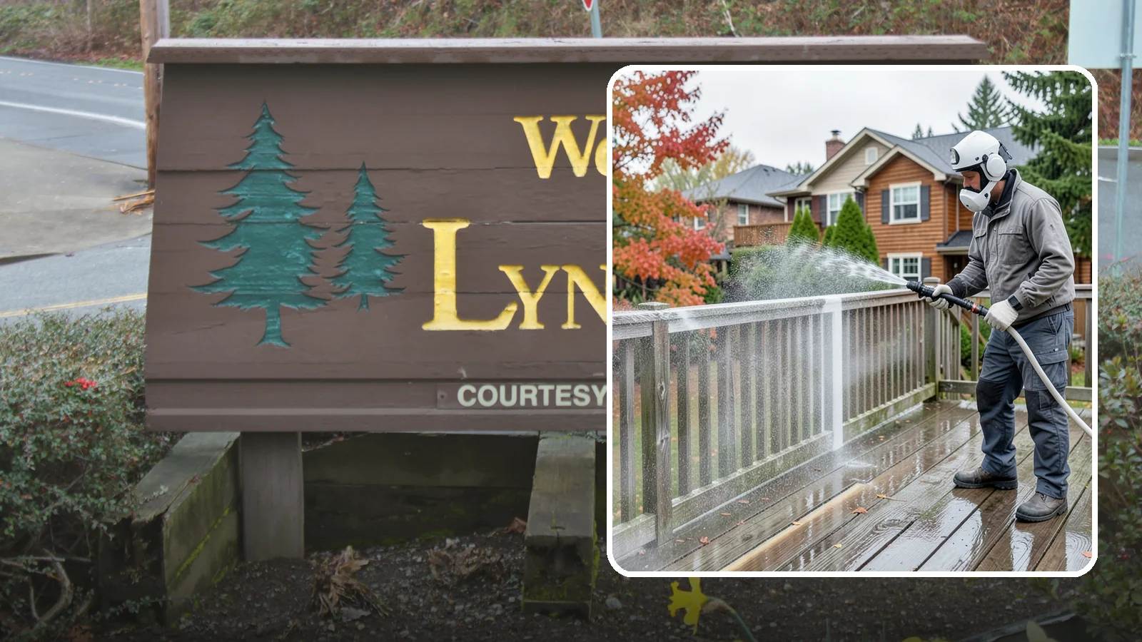 Deck & Fence Package in Lynnwood, Snohomish County, WA - We clean and brighten your deck and fence together to revive the wood or composite the Northwest wet season grays out.