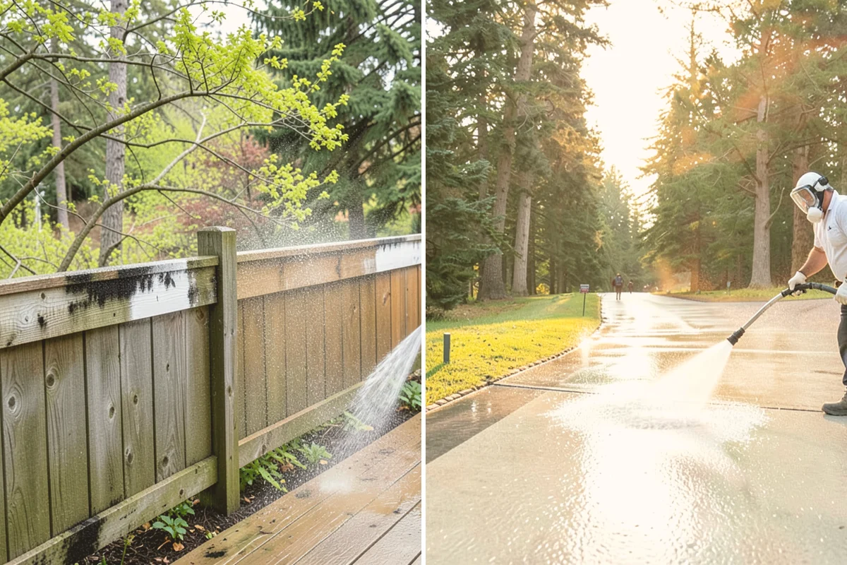 Deck & Fence Package in Lynnwood, Snohomish County, WA - Protect plantings and pre-wet surrounding foliage