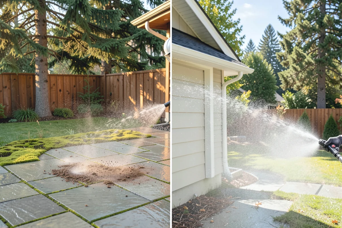 Deck & Fence Package in Medina, King County, WA - Protect plantings and pre-wet surrounding foliage