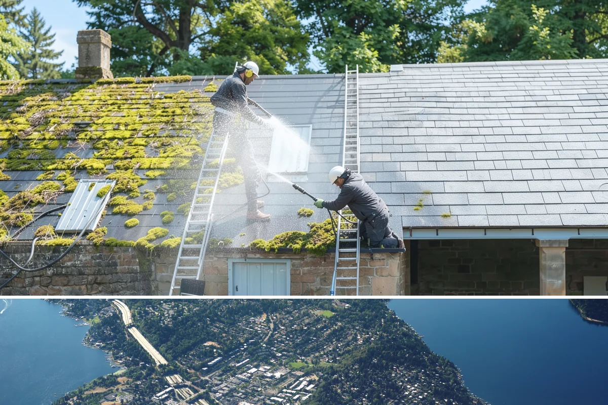 Deck & Fence Package in Mercer Island, King County, WA - Clean deck and fence in early summer during a dry window, especially if you plan to seal afterward.