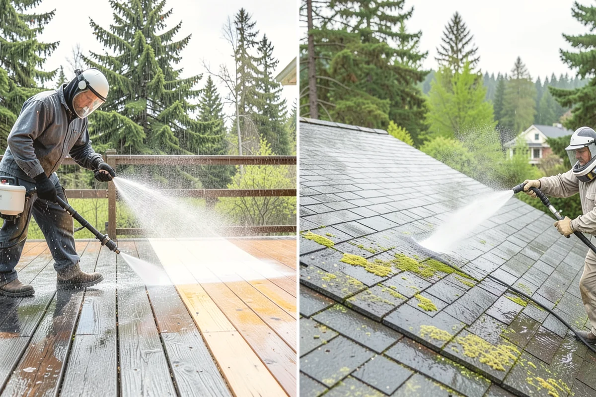 Deck & Fence Package in Mill Creek, Snohomish County, WA - Protect plantings and pre-wet surrounding foliage