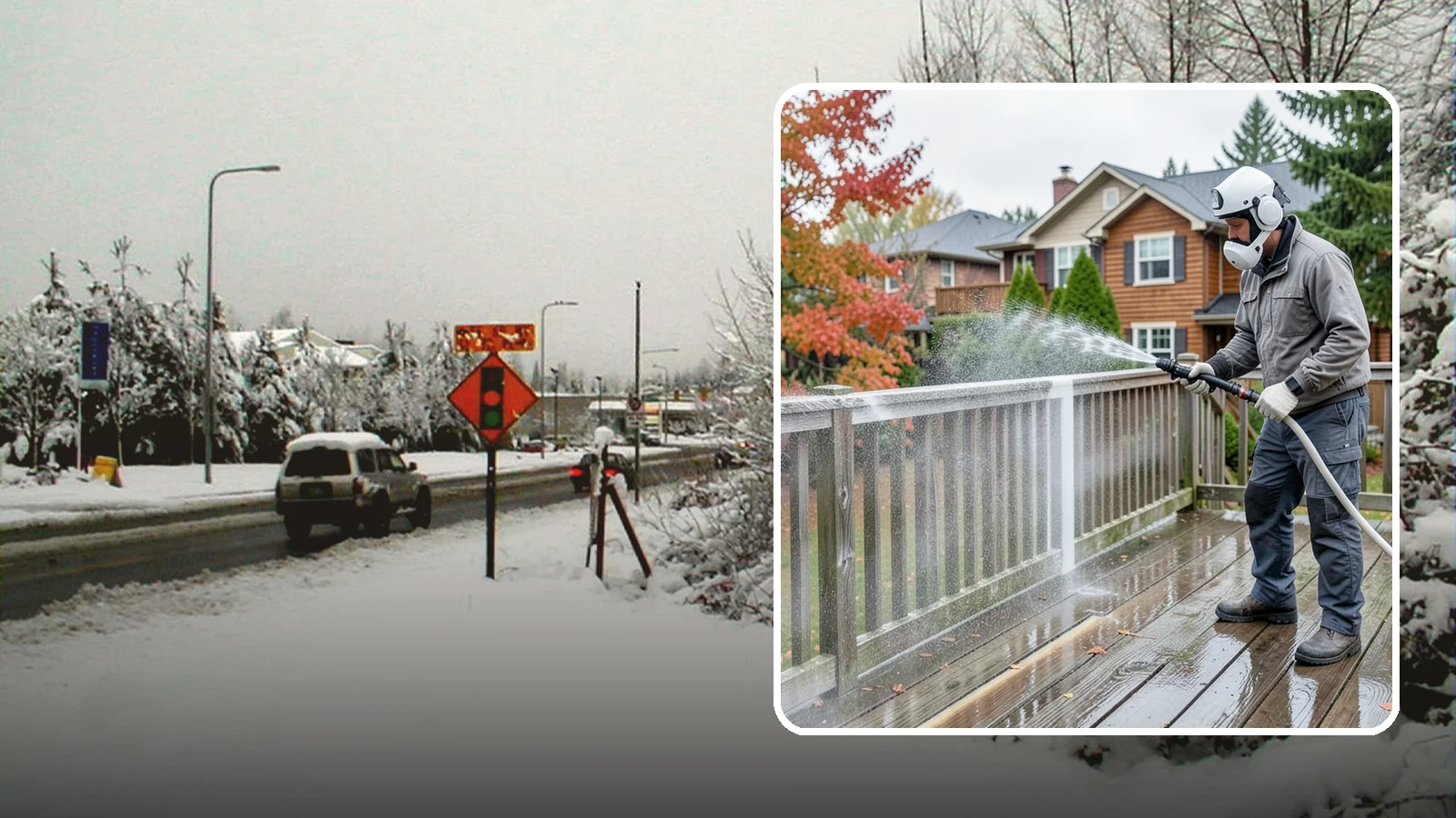 Deck & Fence Package in Newcastle, King County, WA - We clean and brighten your deck and fence together to revive the wood or composite the Northwest wet season grays out.