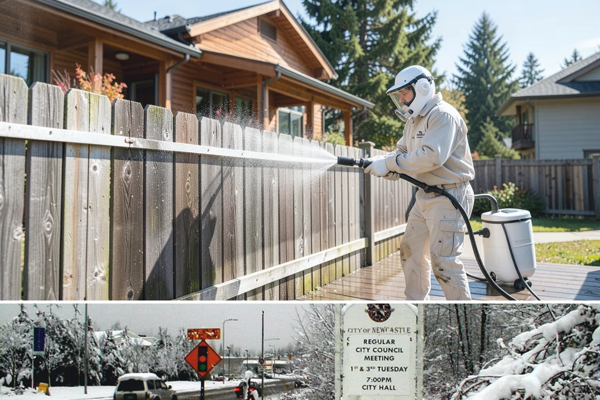 Deck & Fence Package in Newcastle, King County, WA - Clean deck and fence in early summer during a dry window, especially if you plan to seal afterward.