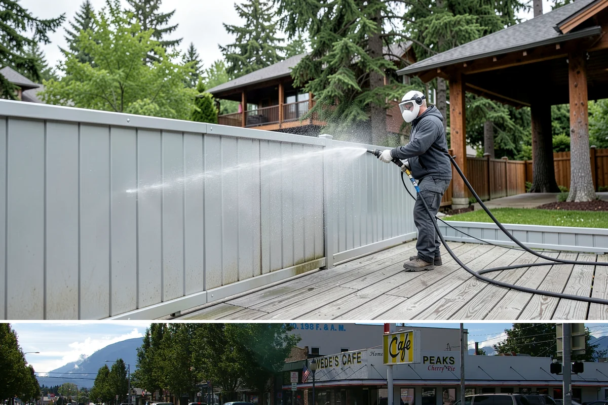 Deck & Fence Package in North Bend, King County, WA - Clean deck and fence in early summer during a dry window, especially if you plan to seal afterward.