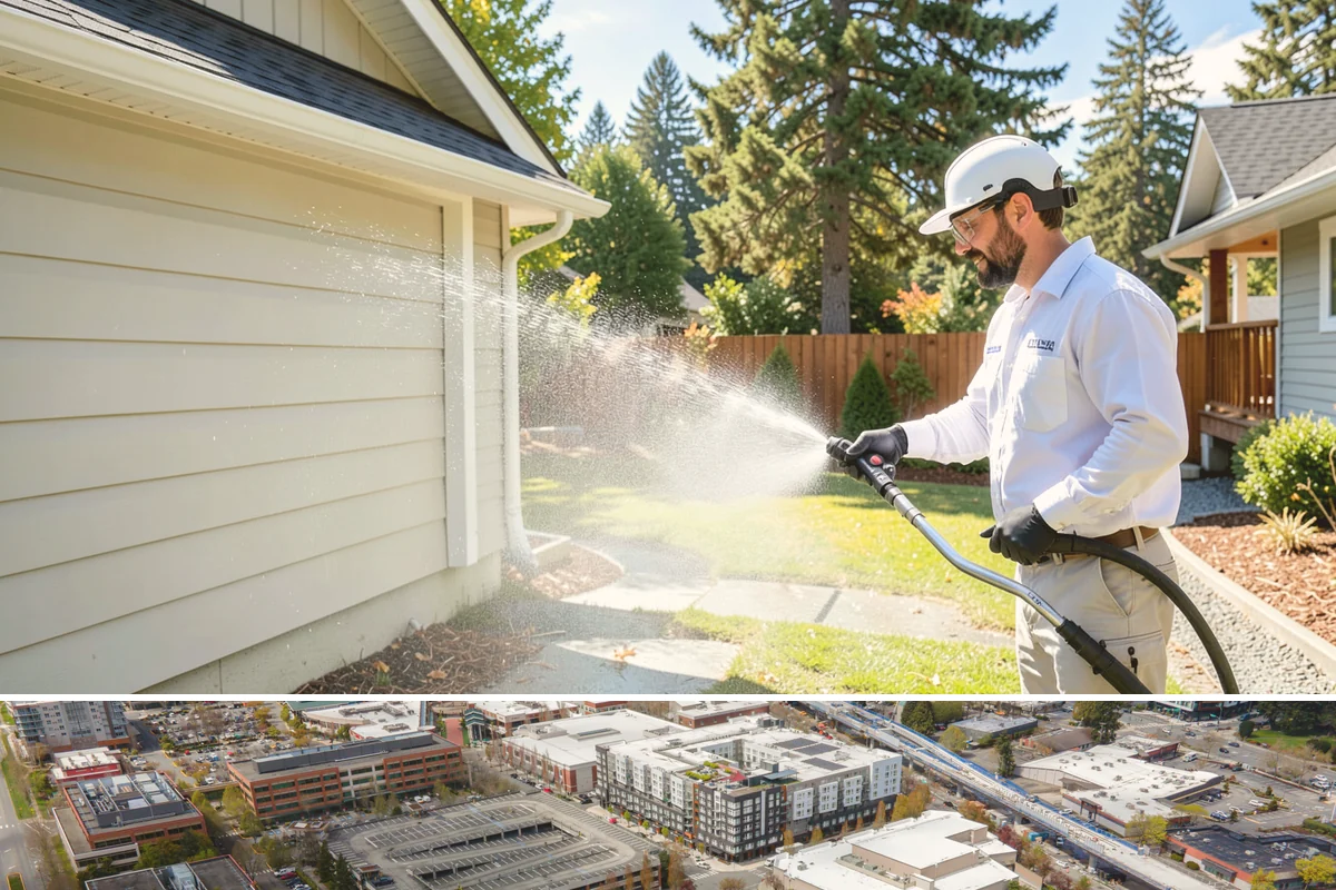 Deck & Fence Package in Redmond, King County, WA - Clean deck and fence in early summer during a dry window, especially if you plan to seal afterward.