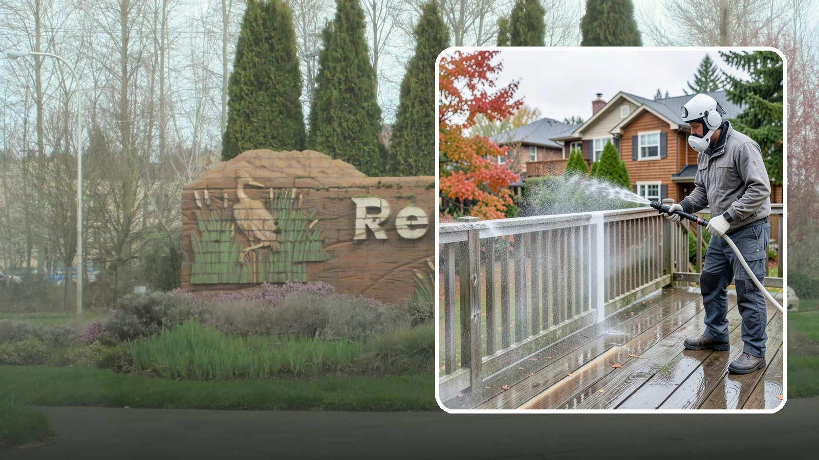 Deck & Fence Package in Renton, King County, WA - We clean and brighten your deck and fence together to revive the wood or composite the Northwest wet season grays out.