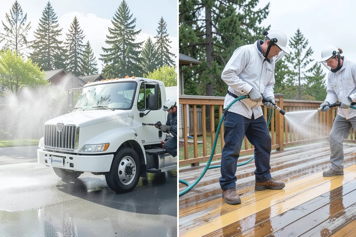 Deck & Fence Package in Renton, King County, WA - Protect plantings and pre-wet surrounding foliage