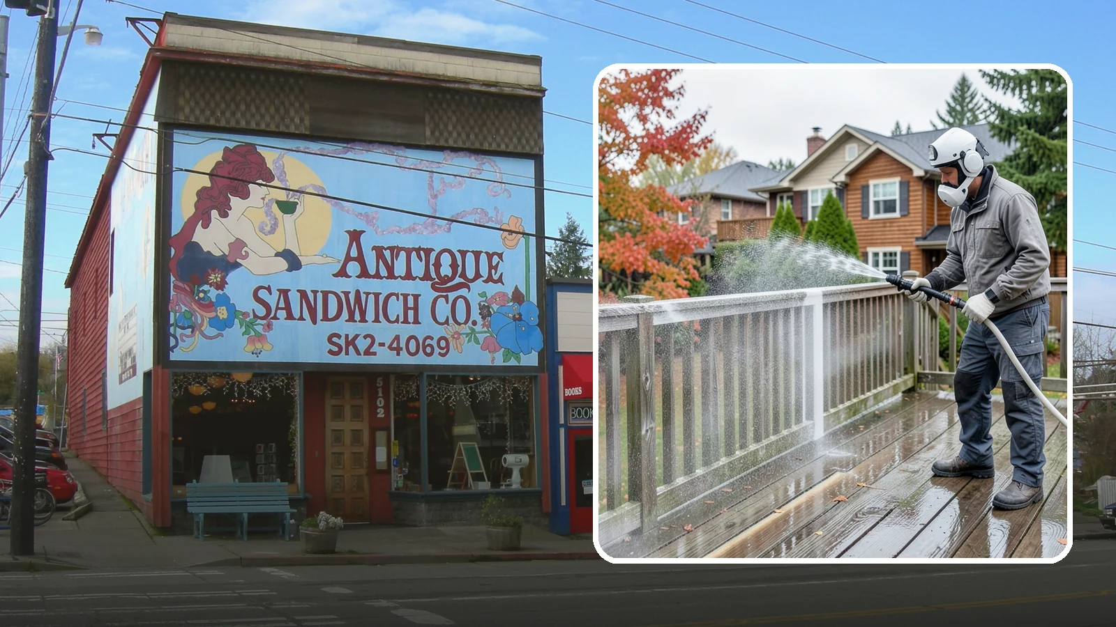 Deck & Fence Package in Ruston, Pierce County, WA - We clean and brighten your deck and fence together to revive the wood or composite the Northwest wet season grays out.