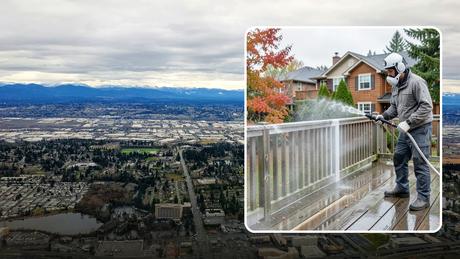 Deck & Fence Package in SeaTac, King County, WA - We clean and brighten your deck and fence together to revive the wood or composite the Northwest wet season grays out.