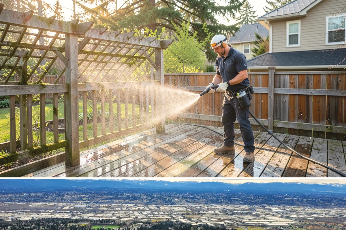 Deck & Fence Package in SeaTac, King County, WA - Clean deck and fence in early summer during a dry window, especially if you plan to seal afterward.