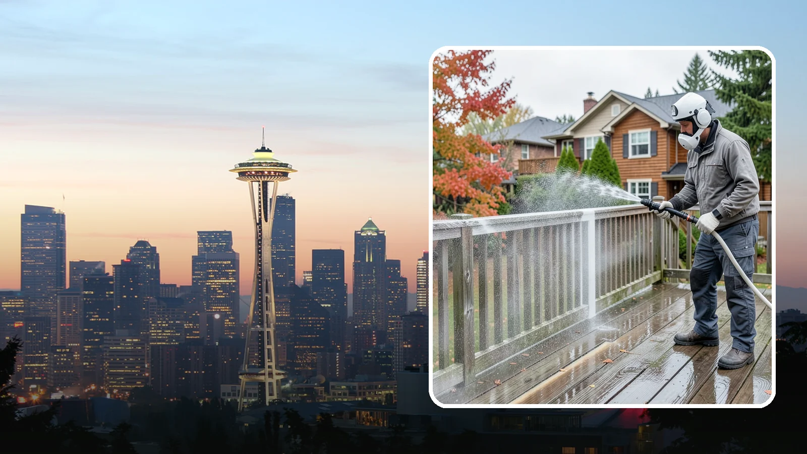 Deck & Fence Package in Seattle, King County, WA - We clean and brighten your deck and fence together to revive the wood or composite the Northwest wet season grays out.