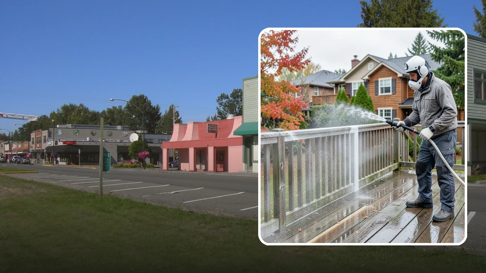 Deck & Fence Package in Snoqualmie, King County, WA - We clean and brighten your deck and fence together to revive the wood or composite the Northwest wet season grays out.