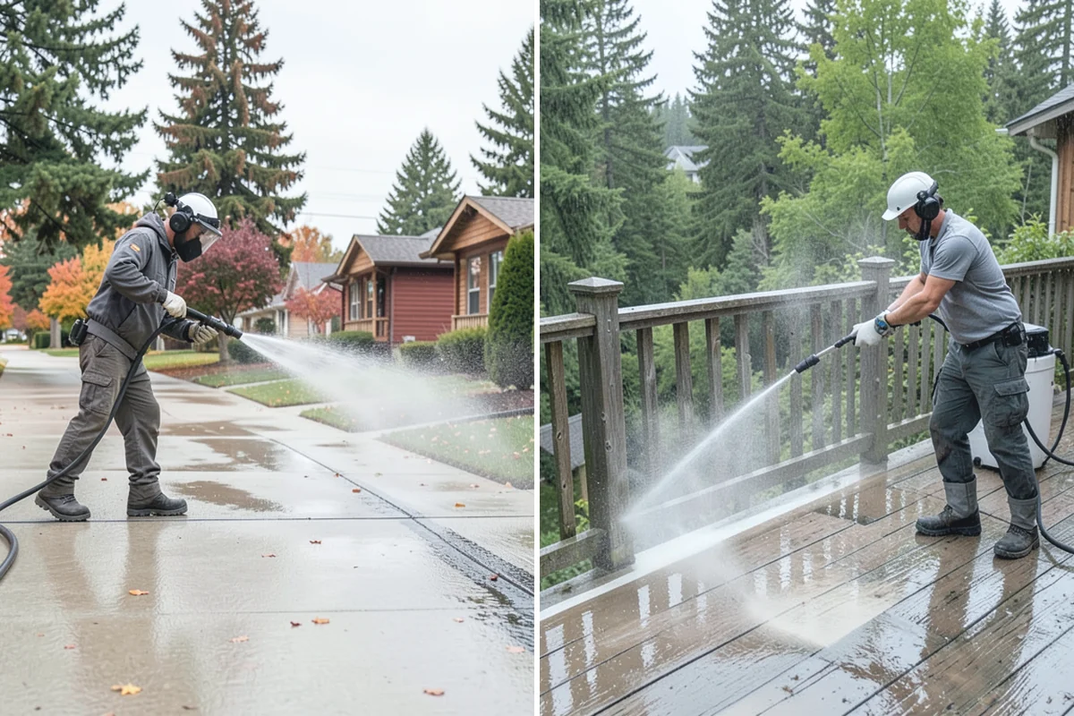 Deck & Fence Package in South Prairie, Pierce County, WA - Protect plantings and pre-wet surrounding foliage