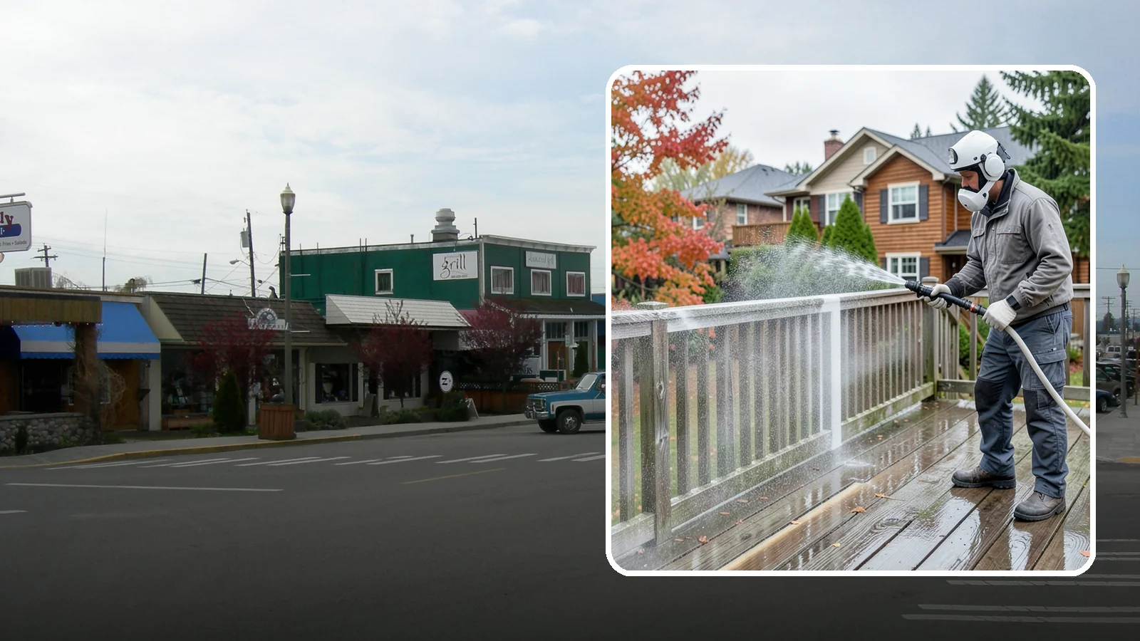 Deck & Fence Package in Stanwood, Snohomish County, WA - We clean and brighten your deck and fence together to revive the wood or composite the Northwest wet season grays out.