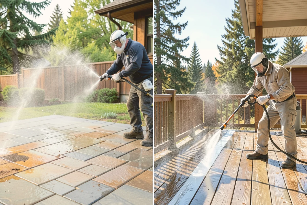 Deck & Fence Package in Stanwood, Snohomish County, WA - Protect plantings and pre-wet surrounding foliage
