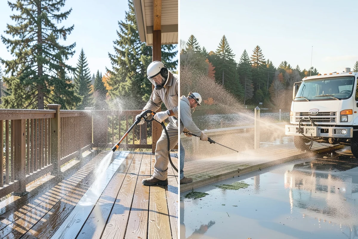 Deck & Fence Package in Sumner, Pierce County, WA - Protect plantings and pre-wet surrounding foliage