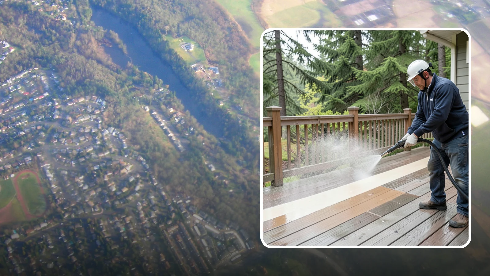 Deck Brightening in Algona, King County, WA - Apply a wood brightener that neutralizes cleaned decks and restores a bright, even PNW-ready tone.