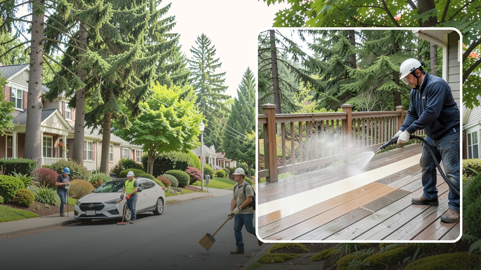 Deck Brightening in Beaux Arts Village, King County, WA - Apply a wood brightener that neutralizes cleaned decks and restores a bright, even PNW-ready tone.