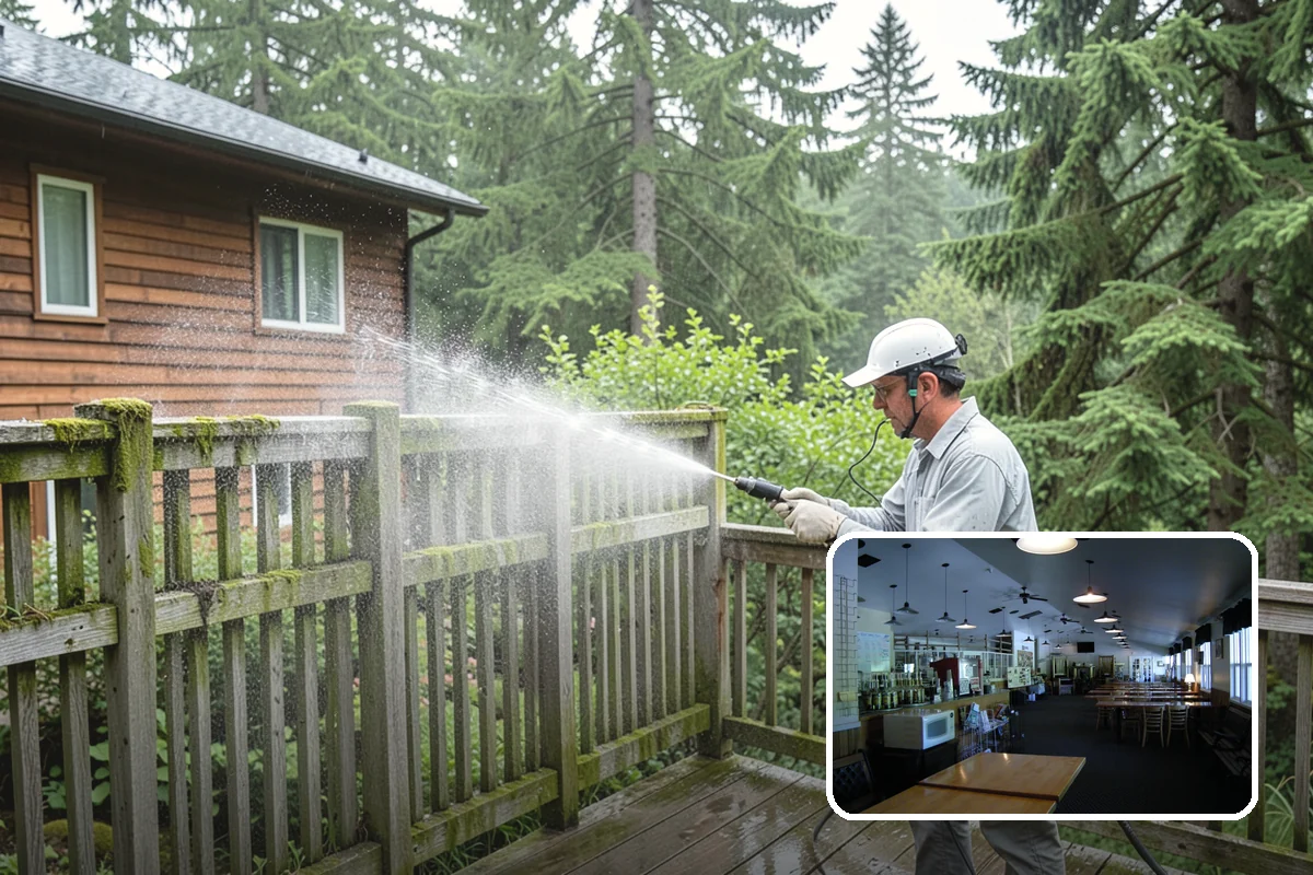 Deck Brightening in Black Diamond, King County, WA - Neutralizes the wood after cleaning