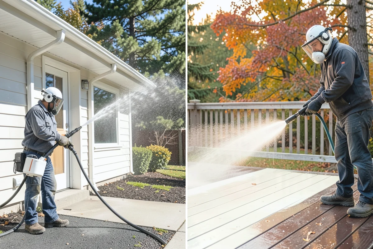 Deck Brightening in Bonney Lake, Pierce County, WA - Confirm the deck is cleaned and still damp