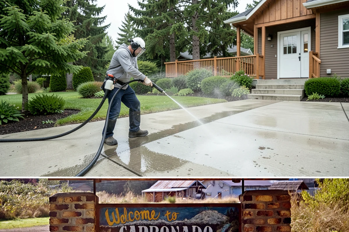 Deck Brightening in Carbonado, Pierce County, WA - Brighten decks right after cleaning in dry summer weather for the best color and cure.