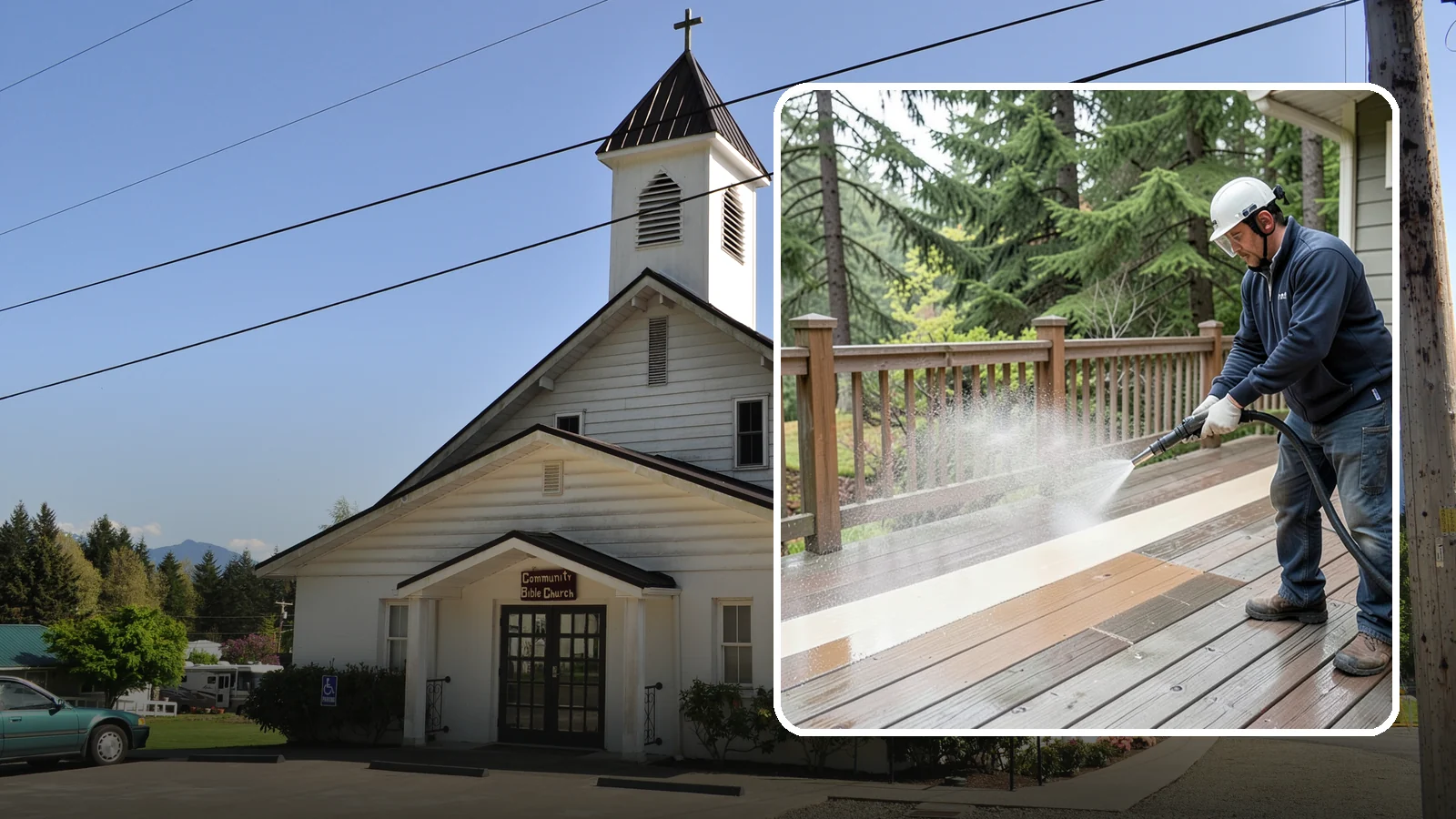 Deck Brightening in Concrete, Skagit County, WA - Apply a wood brightener that neutralizes cleaned decks and restores a bright, even PNW-ready tone.