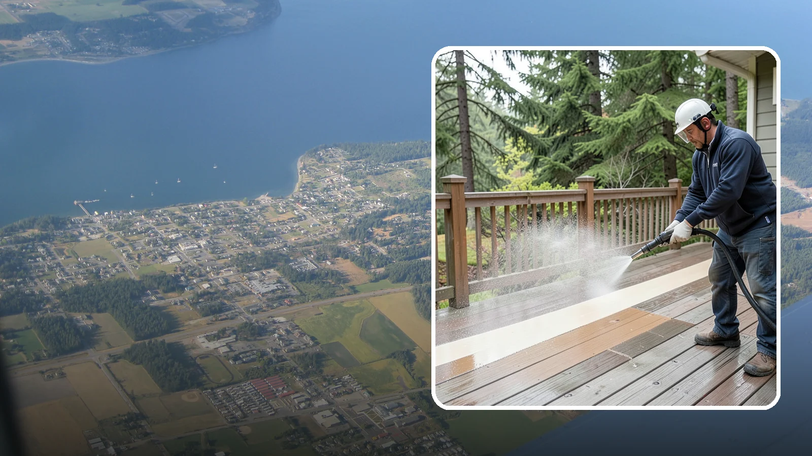 Deck Brightening in Coupeville, Island County, WA - Apply a wood brightener that neutralizes cleaned decks and restores a bright, even PNW-ready tone.