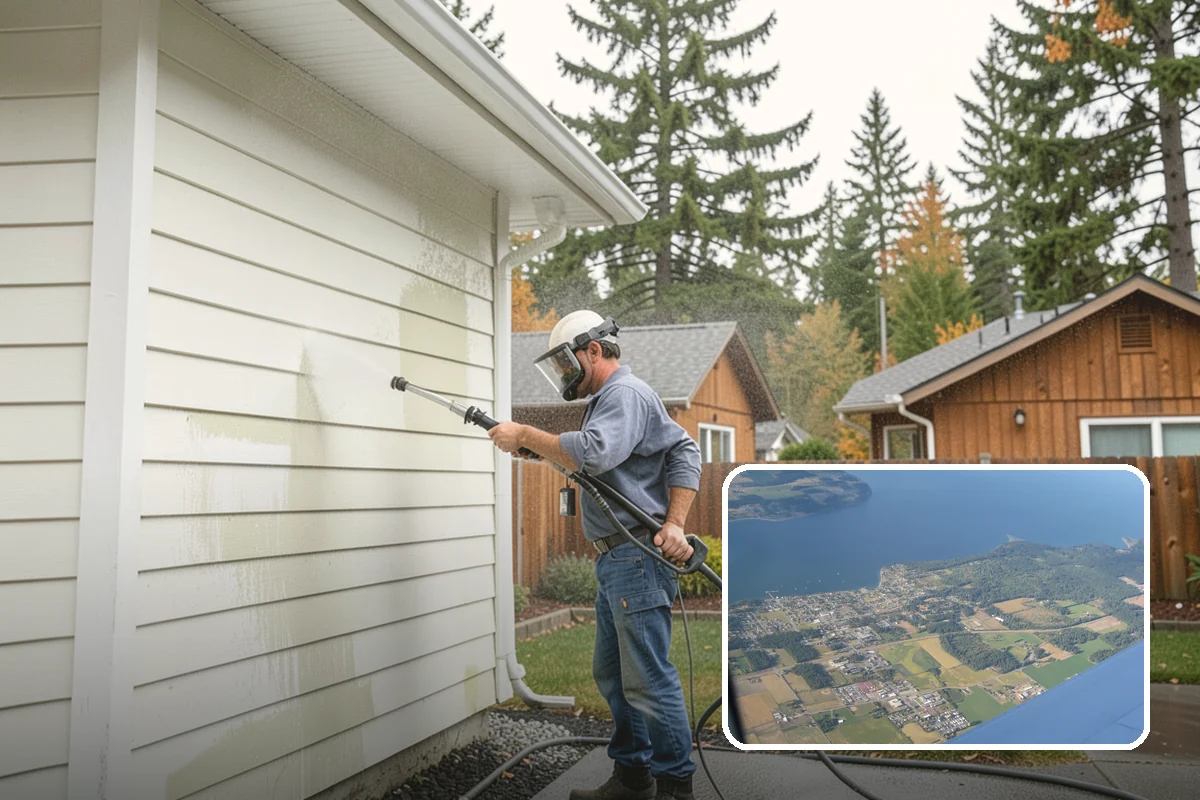 Deck Brightening in Coupeville, Island County, WA - Neutralizes the wood after cleaning