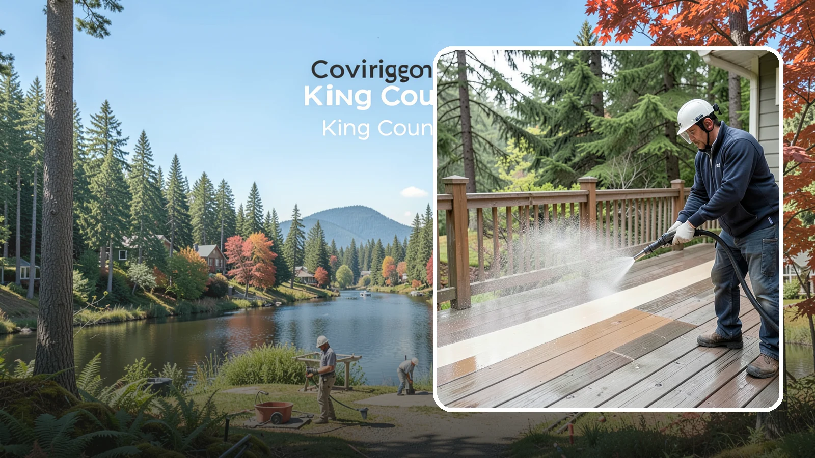 Deck Brightening in Covington, King County, WA - Apply a wood brightener that neutralizes cleaned decks and restores a bright, even PNW-ready tone.