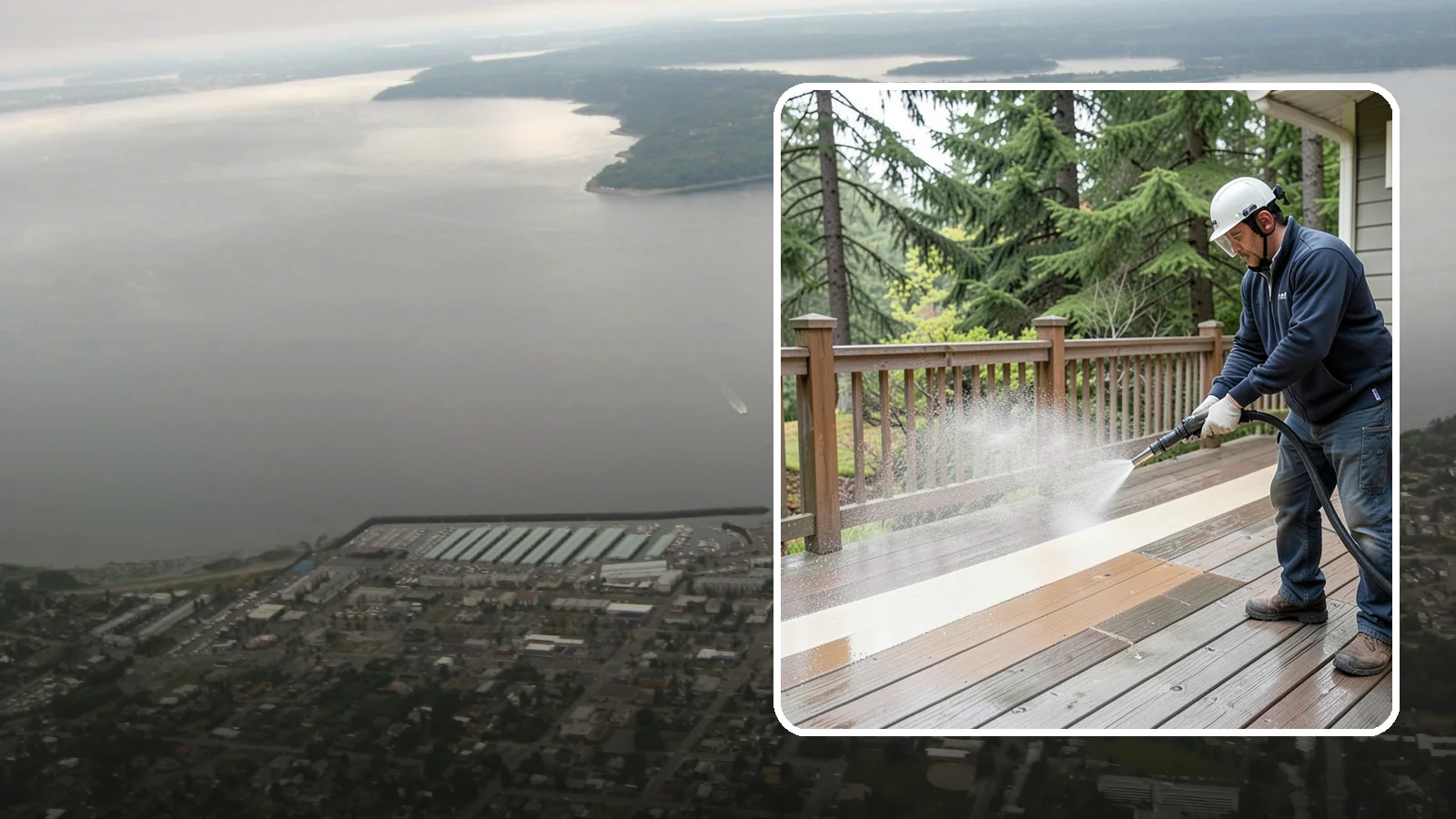 Deck Brightening in Des Moines, King County, WA - Apply a wood brightener that neutralizes cleaned decks and restores a bright, even PNW-ready tone.