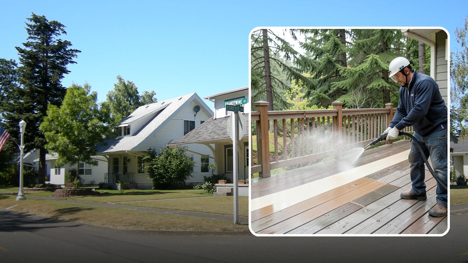 Deck Brightening in DuPont, Pierce County, WA - Apply a wood brightener that neutralizes cleaned decks and restores a bright, even PNW-ready tone.