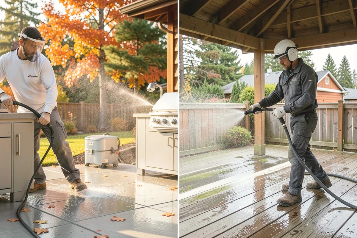 Deck Brightening in Duvall, King County, WA - Confirm the deck is cleaned and still damp