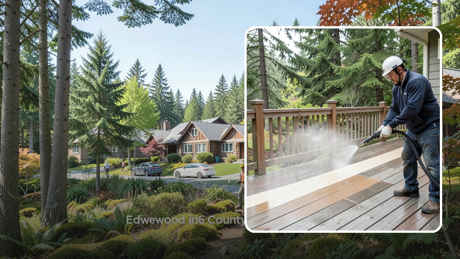 Deck Brightening in Edgewood, Pierce County, WA - Apply a wood brightener that neutralizes cleaned decks and restores a bright, even PNW-ready tone.