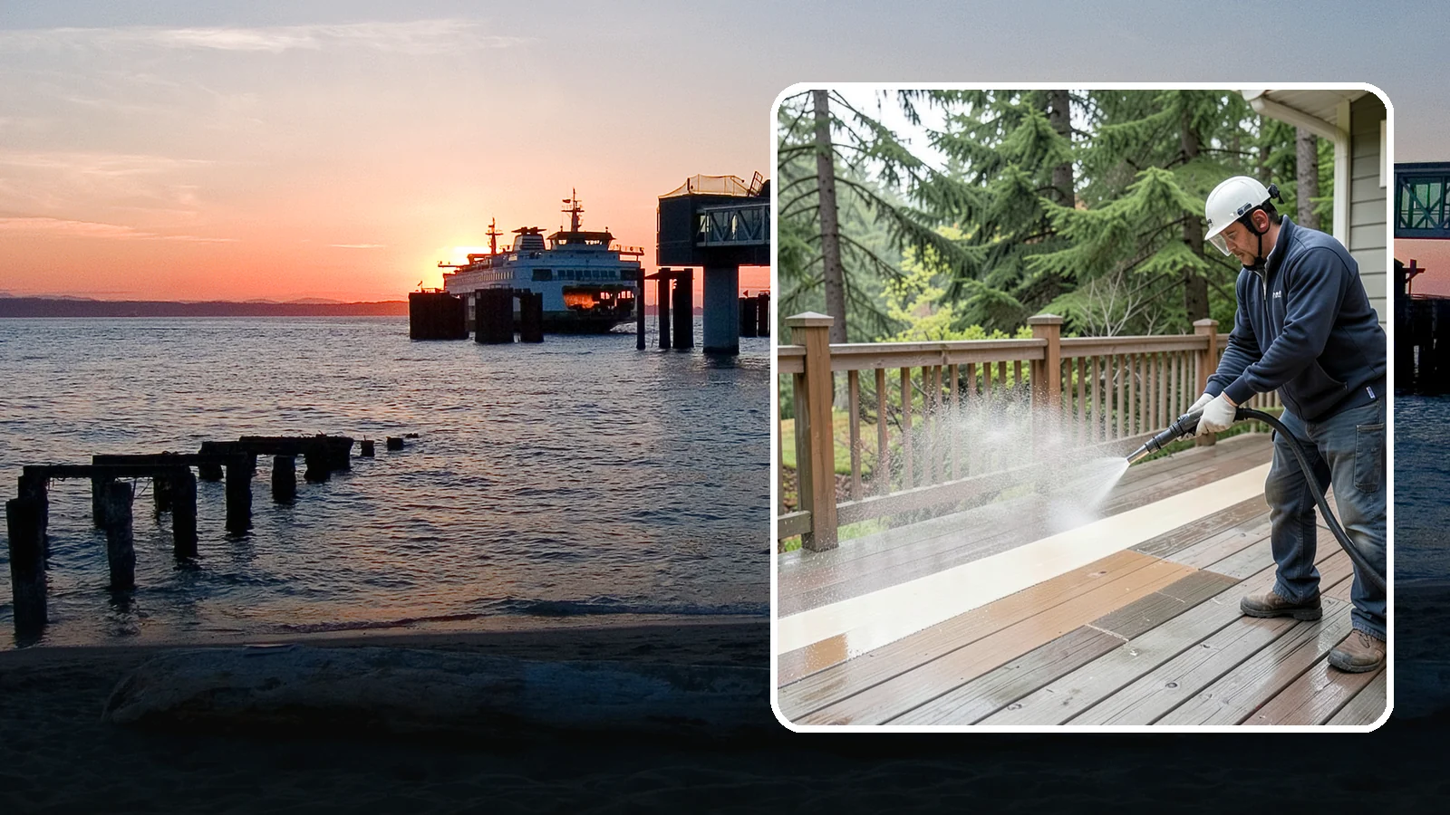 Deck Brightening in Edmonds, Snohomish County, WA - Apply a wood brightener that neutralizes cleaned decks and restores a bright, even PNW-ready tone.