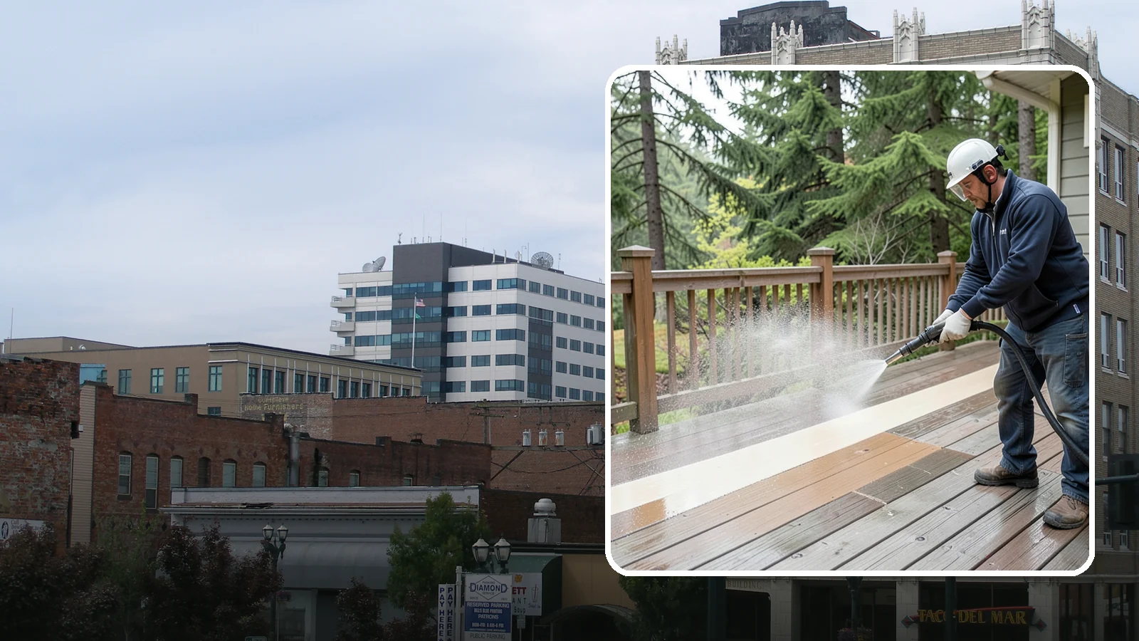 Deck Brightening in Everett, Snohomish County, WA - Apply a wood brightener that neutralizes cleaned decks and restores a bright, even PNW-ready tone.