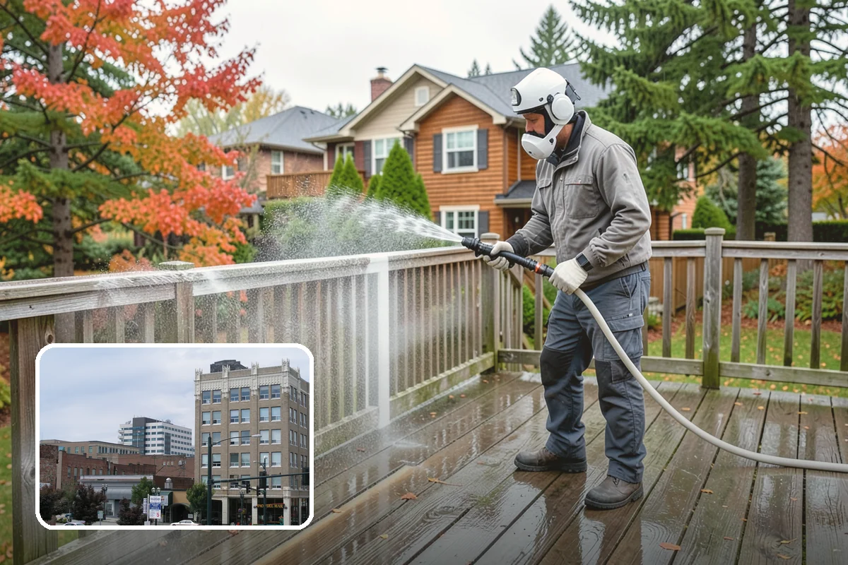 Deck Brightening in Everett, Snohomish County, WA - Neutralizes the wood after cleaning