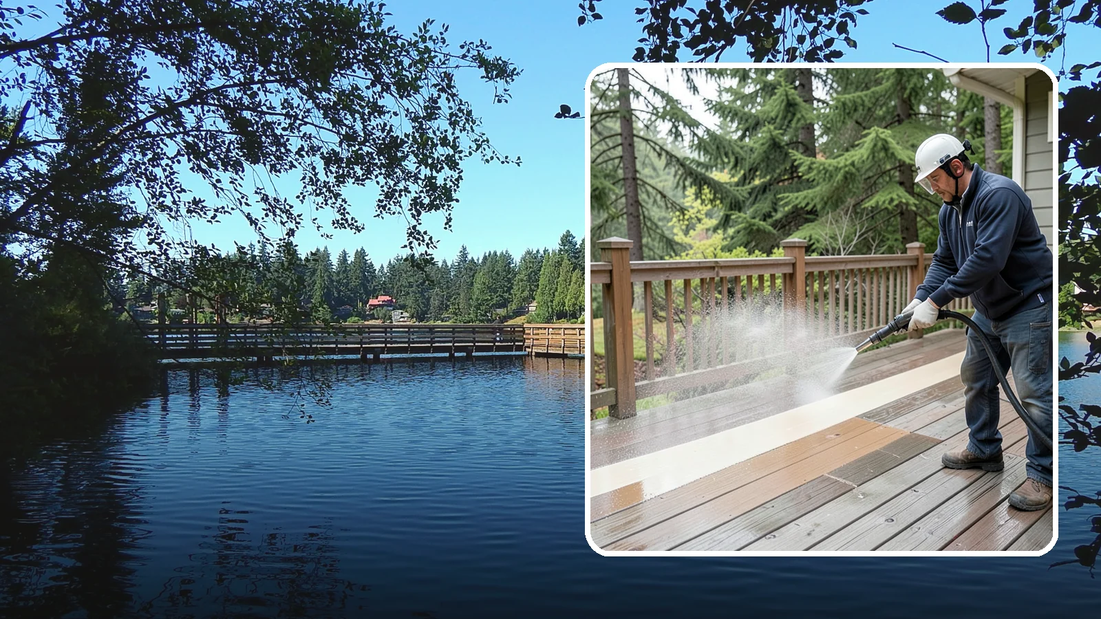 Deck Brightening in Federal Way, King County, WA - Apply a wood brightener that neutralizes cleaned decks and restores a bright, even PNW-ready tone.