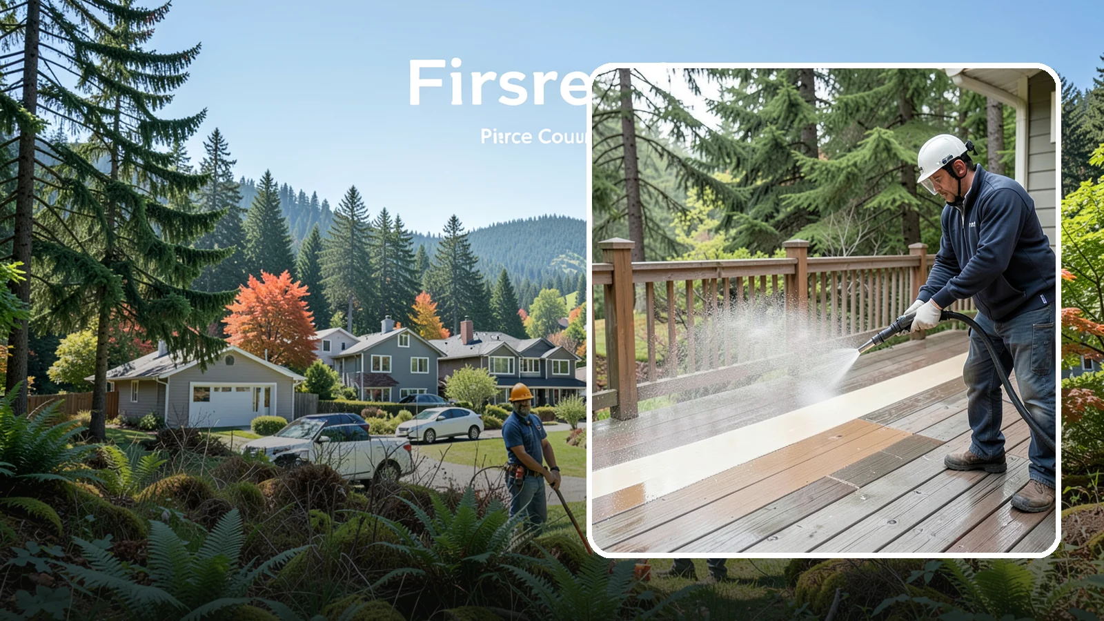 Deck Brightening in Fircrest, Pierce County, WA - Apply a wood brightener that neutralizes cleaned decks and restores a bright, even PNW-ready tone.