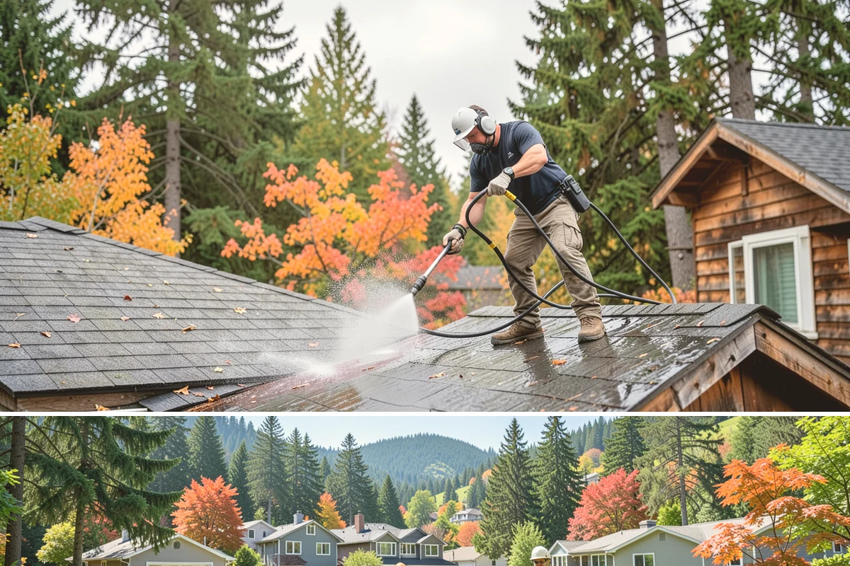 Deck Brightening in Fircrest, Pierce County, WA - Brighten decks right after cleaning in dry summer weather for the best color and cure.