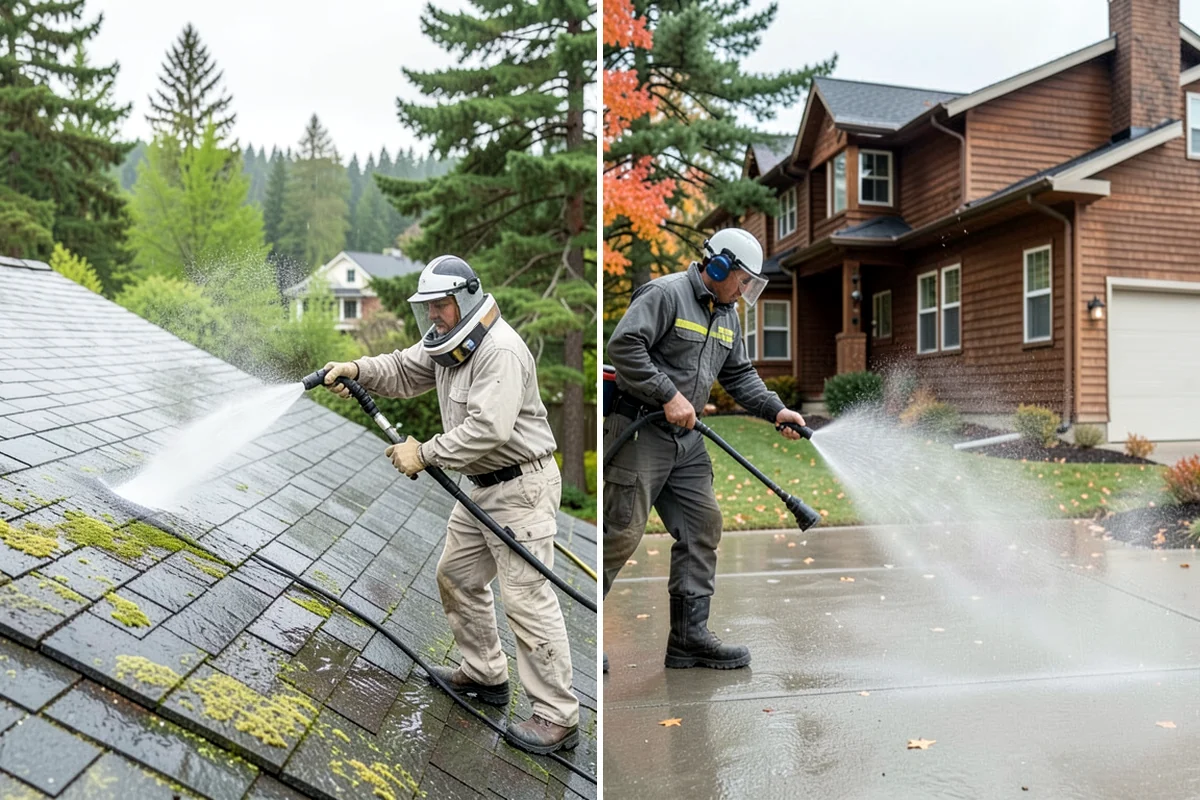 Deck Brightening in Gig Harbor, Pierce County, WA - Confirm the deck is cleaned and still damp