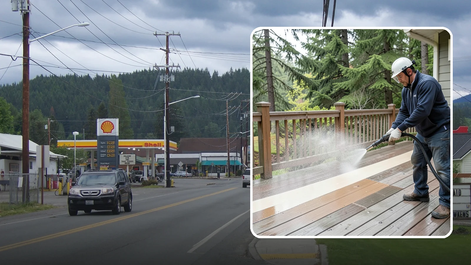 Deck Brightening in Granite Falls, Snohomish County, WA - Apply a wood brightener that neutralizes cleaned decks and restores a bright, even PNW-ready tone.