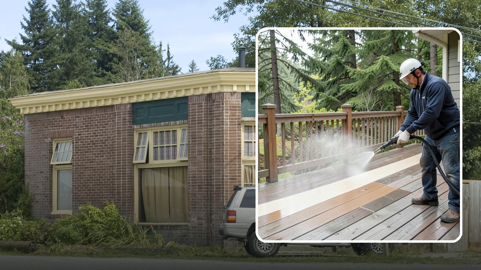 Deck Brightening in Hamilton, Skagit County, WA - Apply a wood brightener that neutralizes cleaned decks and restores a bright, even PNW-ready tone.