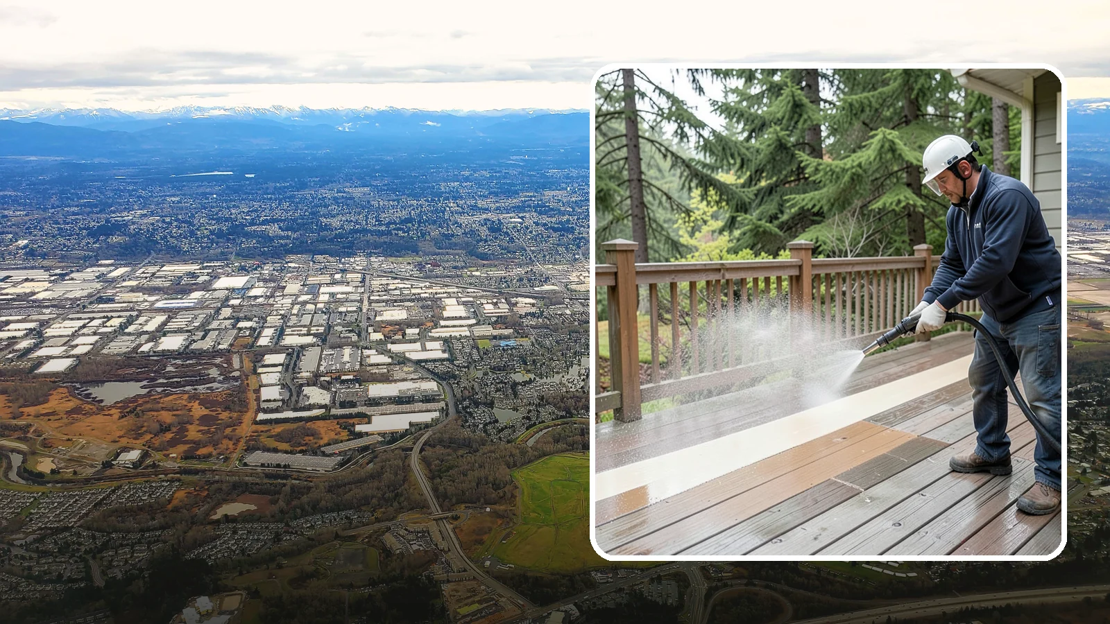 Deck Brightening in Kent, King County, WA - Apply a wood brightener that neutralizes cleaned decks and restores a bright, even PNW-ready tone.